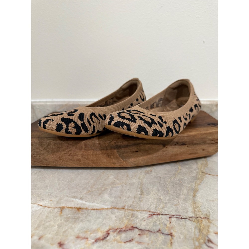 VIVAIA Claire Dark Leopard Knit Round Toe Ballet Flats Size 37 US 6.5 - Picture 4 of 10